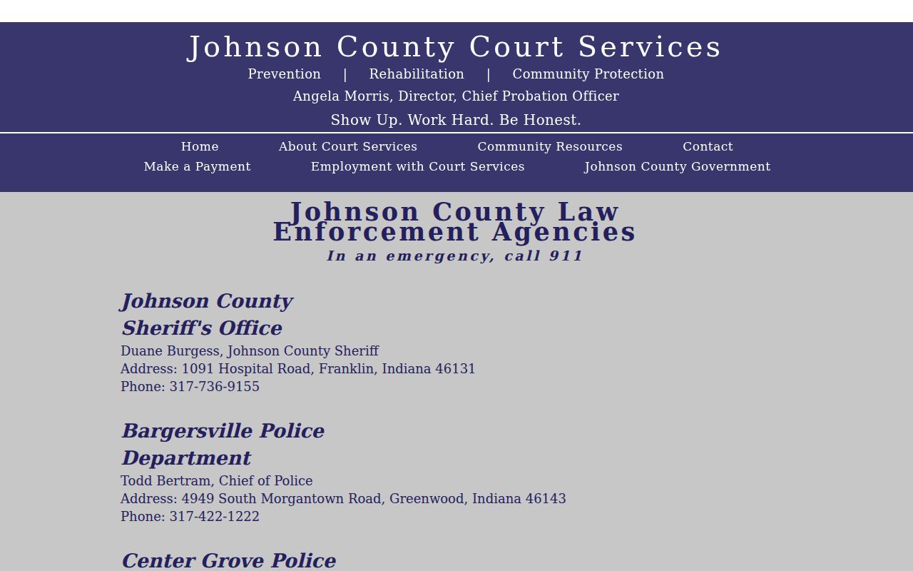 Bargersville warrant search law enforcement directory